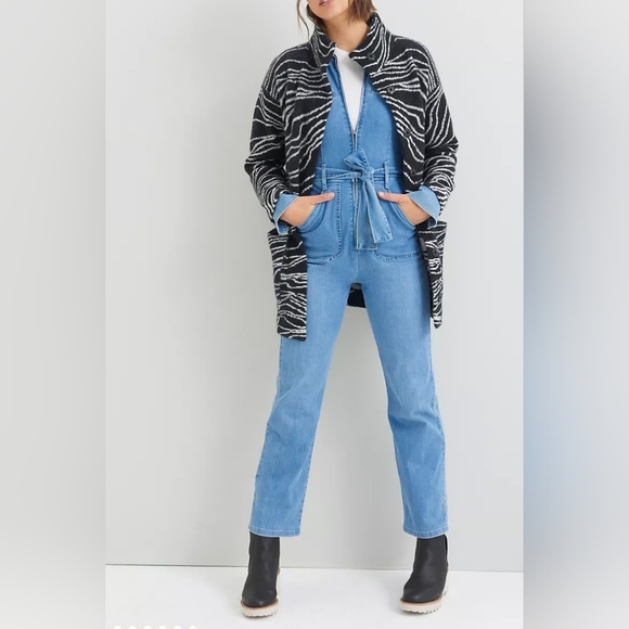 $198 NWT MAEVE Anthropologie Lambs Wool Knit Coat Cardigan S/M Oversized Thick - Picture 2 of 14